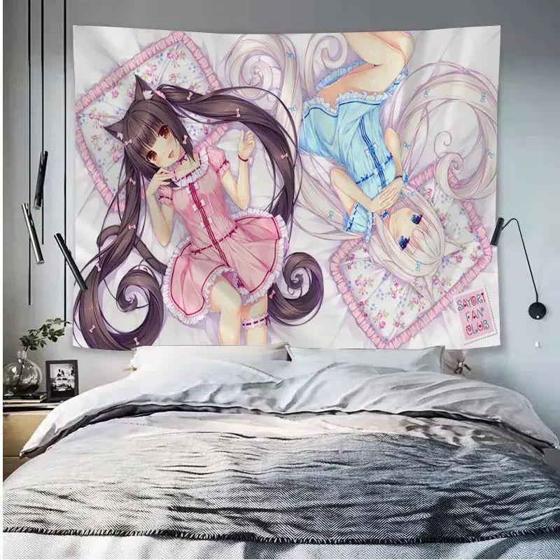Tapestry of cute anime girls in Japanese style 75x100