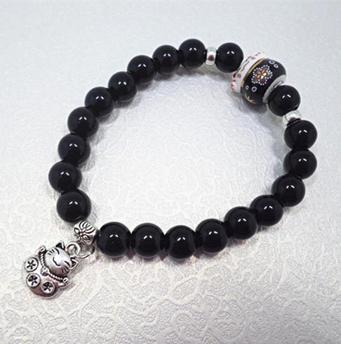 S447 popcorn stone crystal bracelet lucky cat bracelet pearl bracelet hand jewelry direct sales