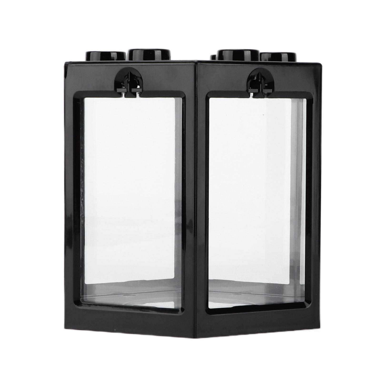 

Small Fish Tank Hex Shape Superimposable Portable Mini Aquarium Tank for Office DecorationBlack чёрный