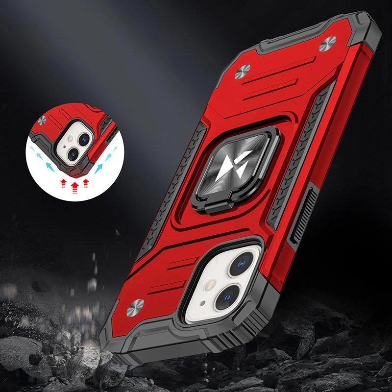 Wozinsky Ring Armor Etui Iphone 14 Plus Pancerny Pokrowiec Uchwyt Magnetyczny Ring Czerwone