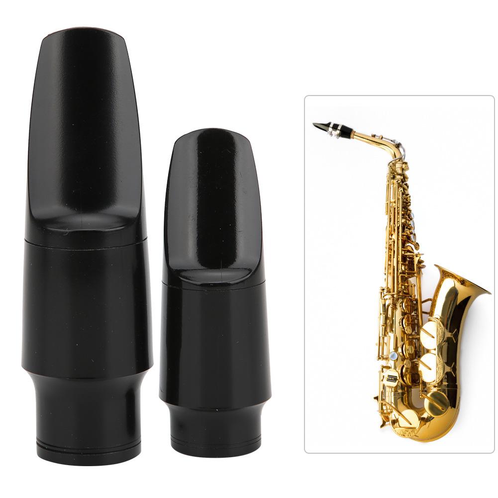 2Pcs Saxophone Mouthpiece AltoSoprano Black Industrial Plastics Instrument Accessories(Black )