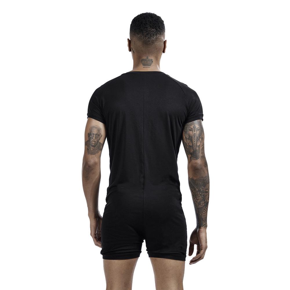 Herren Silky Low-Cut Träger Bodysuit mit Beutel