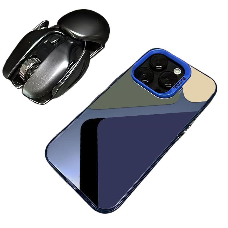 Personalisierte silber karierte Handyhülle für Apple 17/16/15 Pro & 14 Pro Max/13/12 Modelle