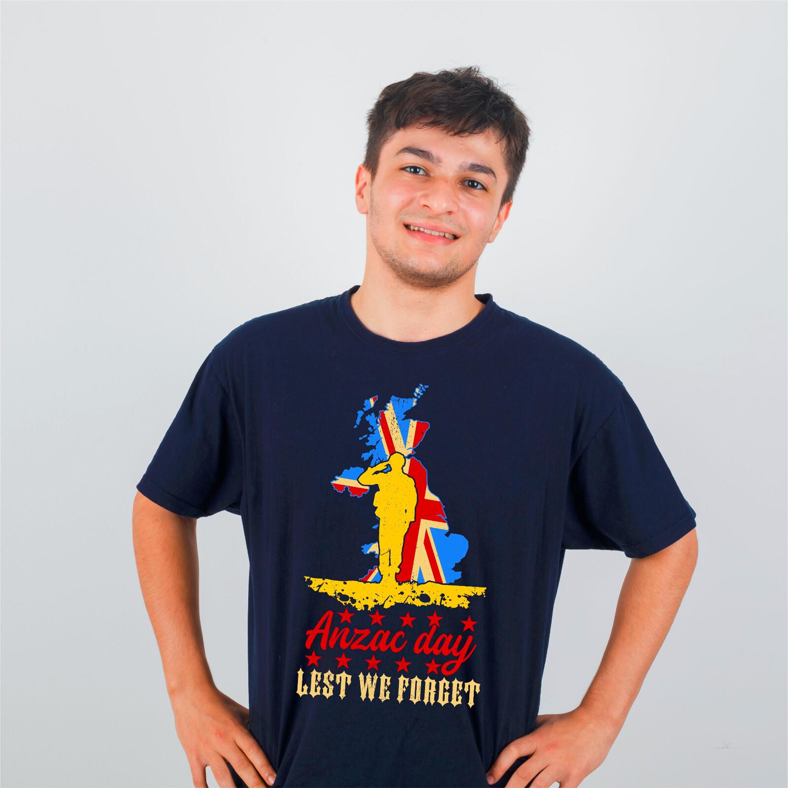 ANZAC Day Remembrance Day Poppy Lest We Forget T-Shirt War British 11th November XXL