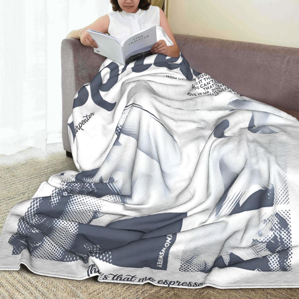 Super Warm BlanketGirls Boys Picnic Sabrina Caprenter Throw Blanket Flannel Bedspread For Couch Bed Pattern Sofa Bed Cover