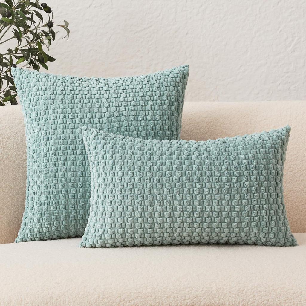 New Corduroy Pillowcase, Cushion Cover, Three-dimensional Bubble Particle Pillow, Plaid Pillowcase, Sofa Backrest