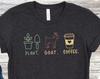 Plant Goat Coffee T-and Kids Tshirt, Farm Animal and Kids Tshirt, Gardener Gift