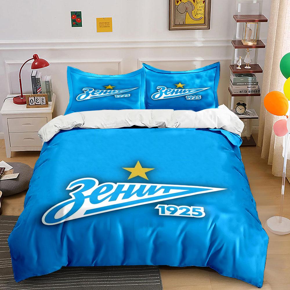 Blue Background, "Zenit" Logo. Bedding Sets Duvet Cover Sets Duvet Covers Pillowcases(1 * Duvet Cover 2 * Pillowcases, Without Duvet Insert)
