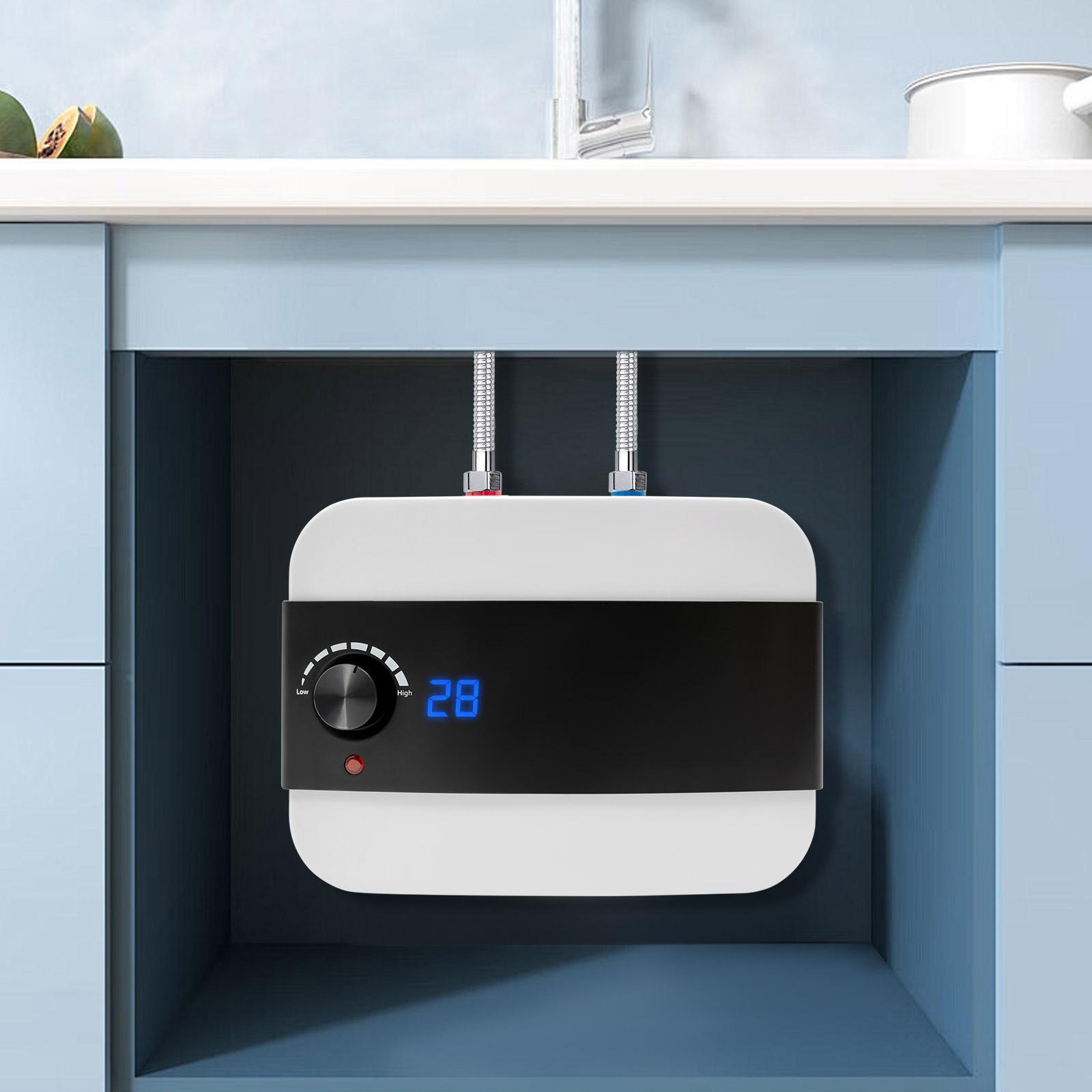 

ABS Electric Water Heater,LED White Rectangle Mini-Tank Water Heater Knob Control Floor Mount for Bathrooms,Balconies 110V