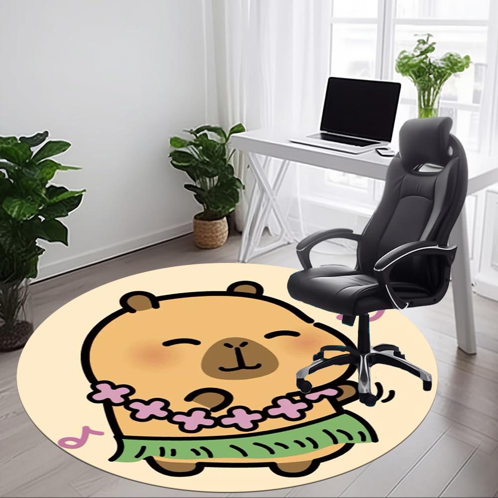 1pc Capybara Chair Carpet for Office Non-Slip Mat for Office - Decorative Floor Mat Yy251030216