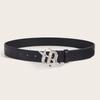 Punk PU Waist Belt for Jean Rock and Roll Hip Hop Studded Belt Waistband Glinting Buckle with Encrusted Rhinestones