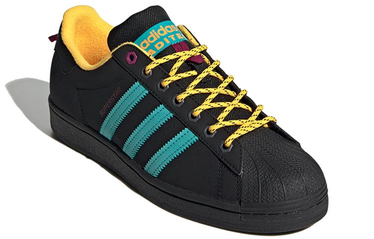 Men's Sneakers adidas Superstar Popped Color Core Black/Hi-Res Aqua/Solar Gold