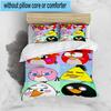 3PCS Red Birds Characters Collage 3pcs Bedding,Including 3PCS Duvet Cover And 2pcs Pillowcases Perfect for Christmas,Ideal for Bedroom, Dormitory