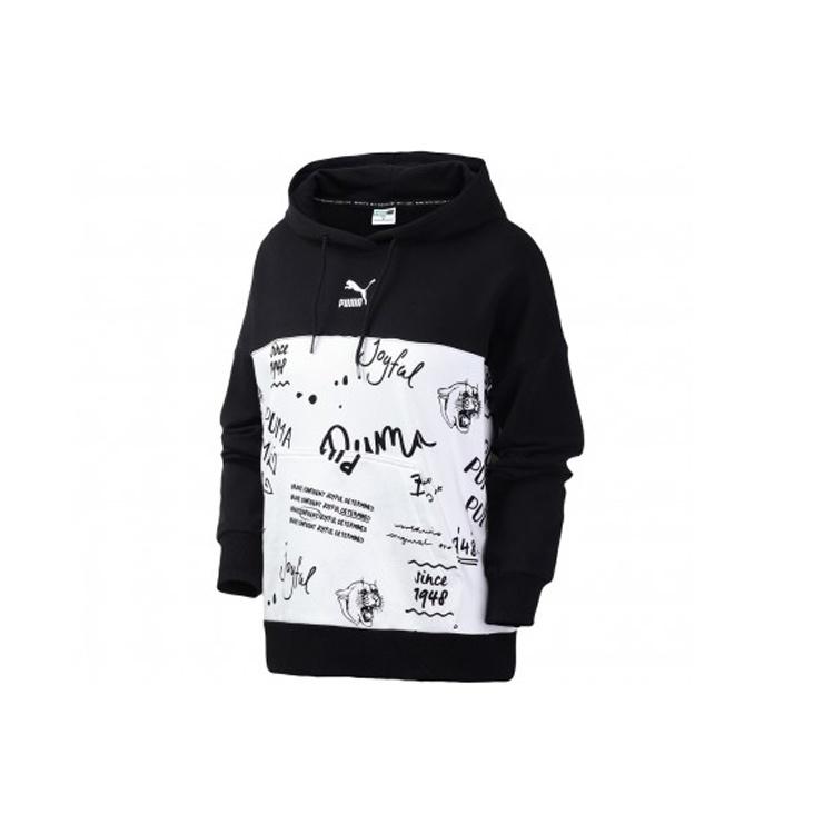 (WMNS) PUMA Classics Aop Logo Printing Drawstring Black Women s 595910-52 S