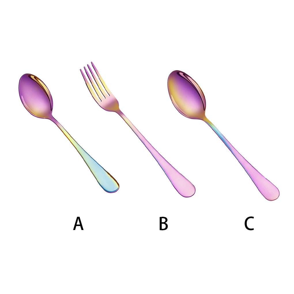 Set di Stoviglie Forchette da Tavola Cucchiaino da Caffè Stoviglie Posate Decorative Senza Bave Liscio Durevole Lavabile