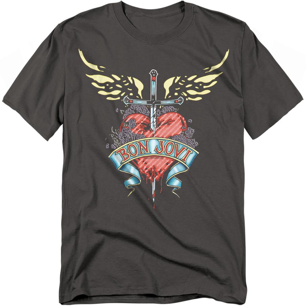 Bon Jovi Unisex Adult Dagger Heart T-Shirt