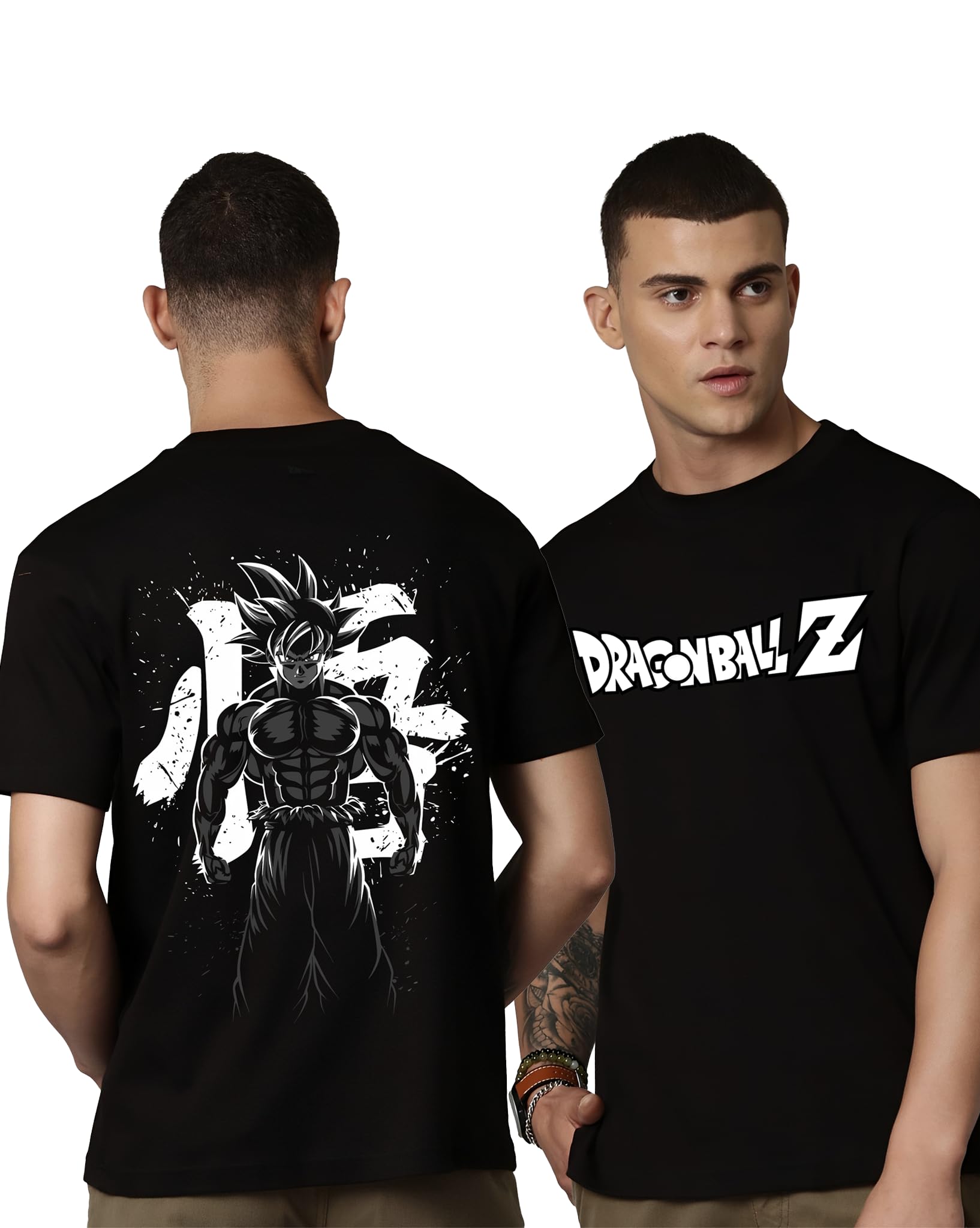 

Mens 2026 Summer New Goku Anime Pattern Tshirt Regular Fit Cotton Black Tshirt Anime Enthusiast Street Wear 4XL