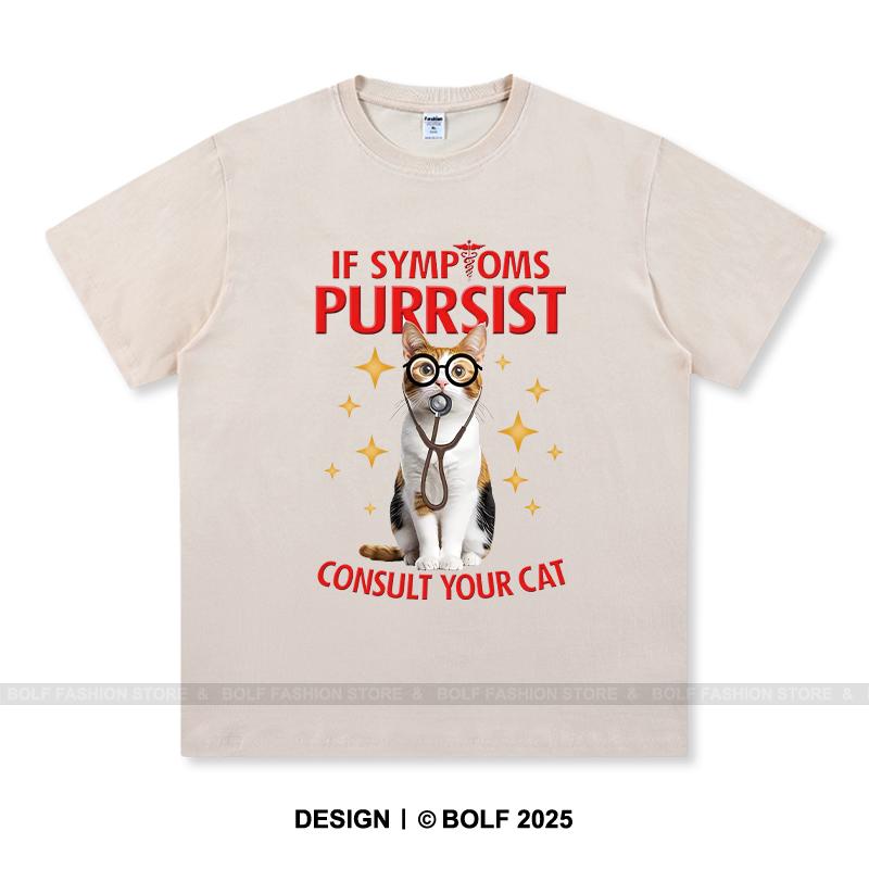 

Женская футболка с принтом Consult Your Cat, 100% хлопок, свободные футболки с забавным графическим принтом для мужчин, летние топы, идеальная уличная одежда 4XL