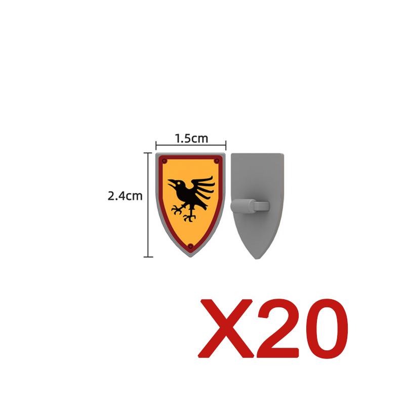 MOC Medieval Building Blocks Character Accessories Shields Armor Vests Warhorses Flags Set Mounts Toy Gifts Compatible Bricks