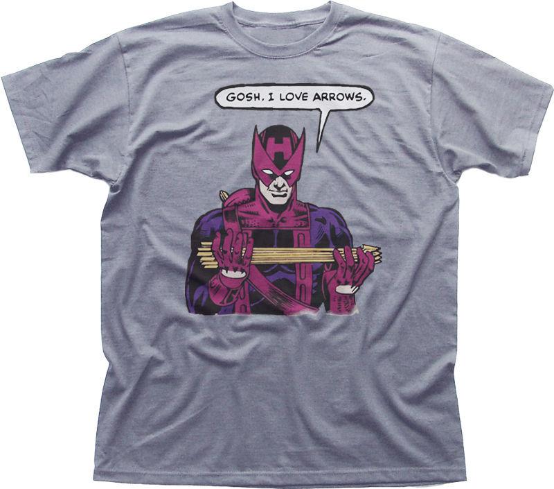 

HAWKEYE Avengers assemble GOSH I love arrows funny white cotton t-shirt 9972 S разноцветный