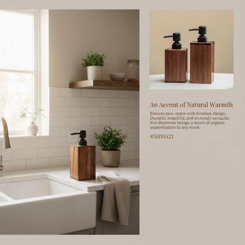 Luxury Wooden Soap Dispenser Hand & Lotion Bathroom Accessory - For Home & TravelSoap Bar Dispenser