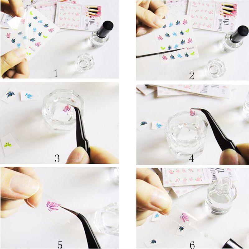 50 Sheets 3D DIY Nail Art Water Transfer Floral Manicure Tips Nail Sticker Decoration