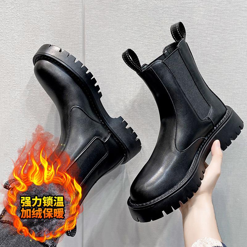 Chelsea Boots Men's British Style High-top Cigarette Leather Boots Men's Summer Breathable Soft Leather High Locomotive Martin Boots