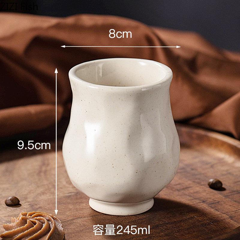 BR250ml Simple Ceramic Mug Office Water Cup Breakfast Milk Cup Japanese Afternoon Tea Lovers Coffee Cup Household Drinking SetEY