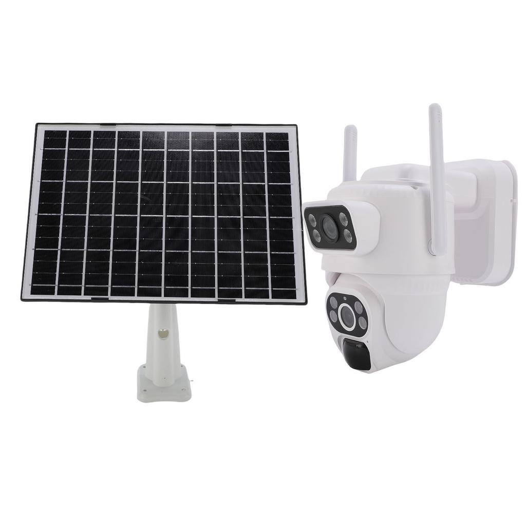Solar Camera Dual Lens Security Camera for Outdoor 4G Connection AI Human Tracking APP Remote Viewing