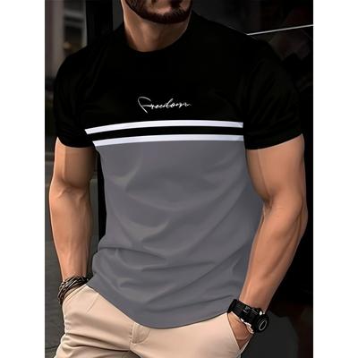 New Men's Fashionable Casual Round Neck Short Sleeved T-shirt