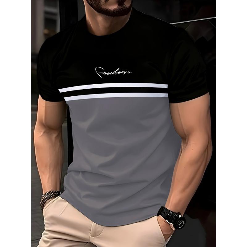 New Men's Fashionable Casual Round Neck Short Sleeved T-shirt
