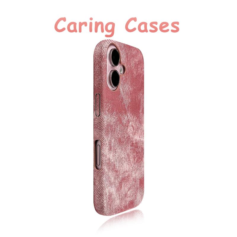 

For iPhone 17 Pro Max Case Pink Canvas Slim Vintage Protective Compatible with iPhone 16 15 14 13 12 11 iPhone 16 Pro Max