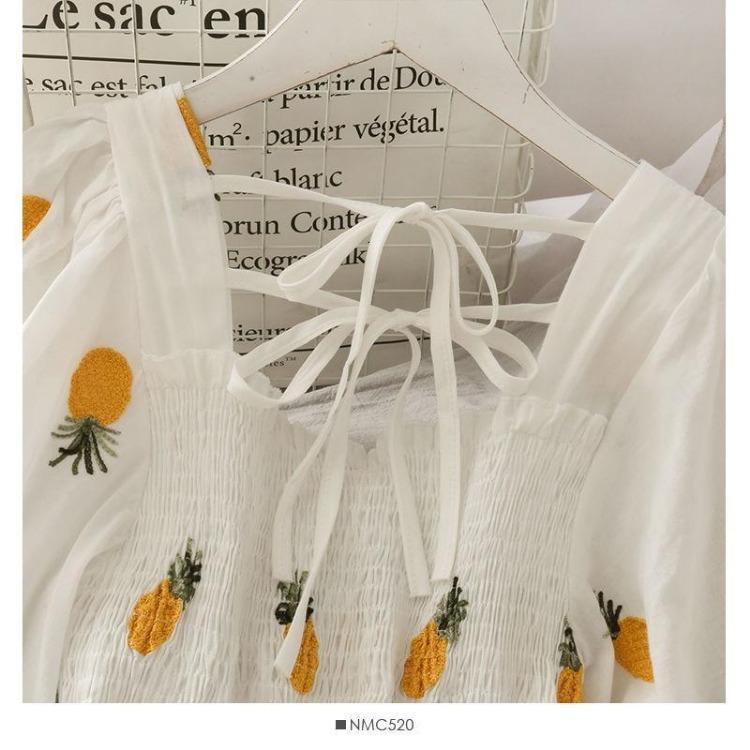 Sweet Fresh Fruit Printed Small A-line Skirt Dress