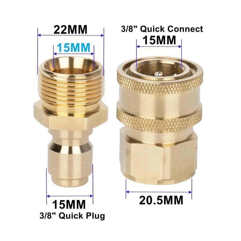 Premium Copper Fitting for High Pressure Water Jet Machine 22mm*15mm Leakproof Connector for Home Car Washing Garden Watering