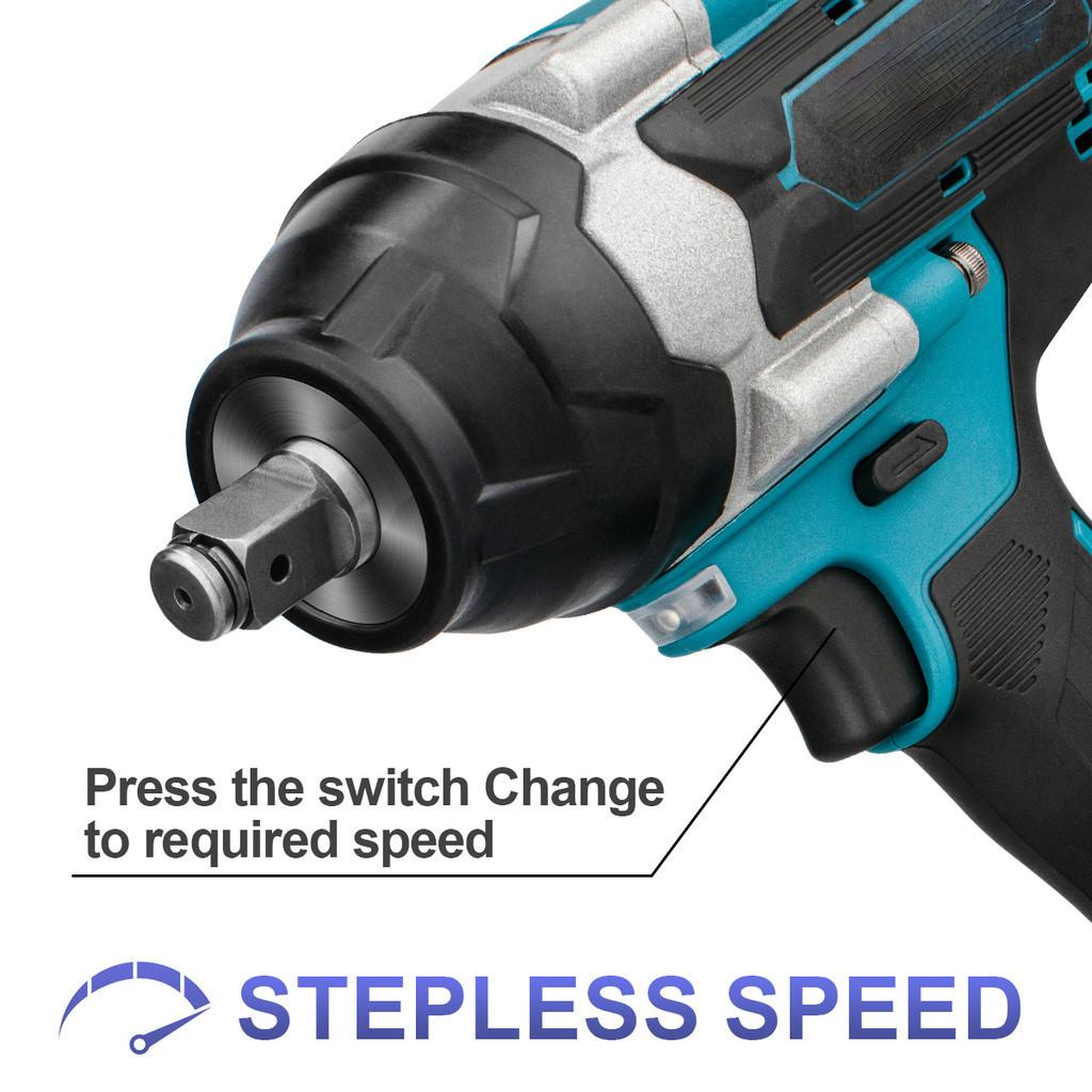 1/2 Inch Brushless Electric Impact Wrench Rechargeable Cordless Wrench Screwdriver Power Tools