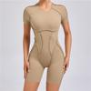 European And American Three-dimensional Beauty Sports One-piece Yoga Clothes One-piece Tight-fitting Short-sleeved Halter One-piece Fitness Clothes