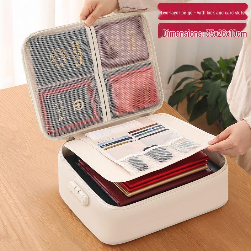 Portable PU Document Storage Bag with Lock