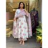 Floral Printed Aline Kurti Pant Dupatta Set Indian Women' Ethnic Kurta Set Dress
