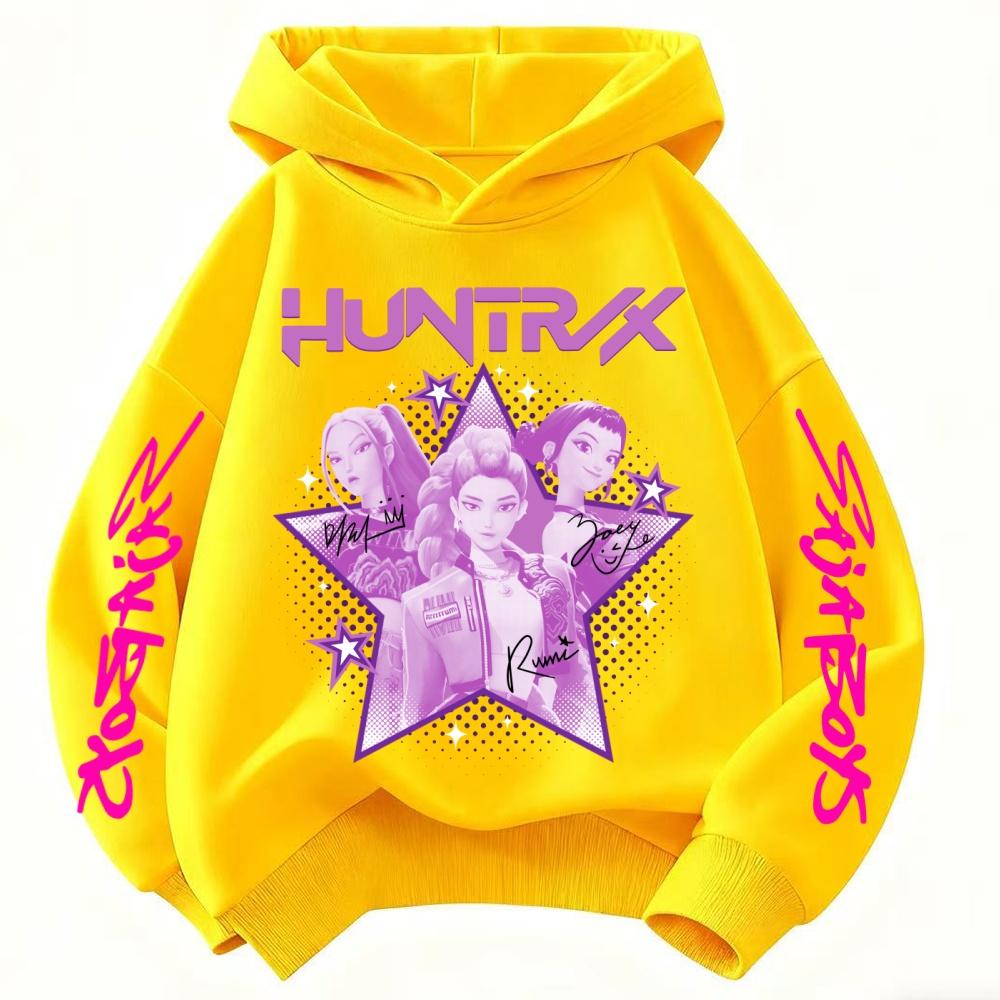 Felpa per Bambini KPop Demon Hunter Huntrix Autunno Ragazzi Ragazze Moda Street Pullover Abbigliamento per Bambini