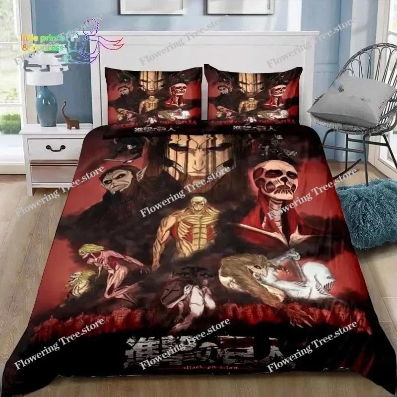 Anime Attack on Titan 3D Print Bedding Set Single Twin Full Queen King Size Bed Set Adult Kid Bedroom Bedding Gift029
