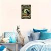 2D Flat, 2D Wall Art 1pc, Cat And Absinthe Art Illustration Vintage Metal Tin Painting, Art Decoration, Easy Installation, 7.8X1