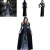 Halloween Cosplay Dress For Women With Skeleton Print Polyester Fantasy Evil Witch Vampire Dead Soul Costume Halloween Costume