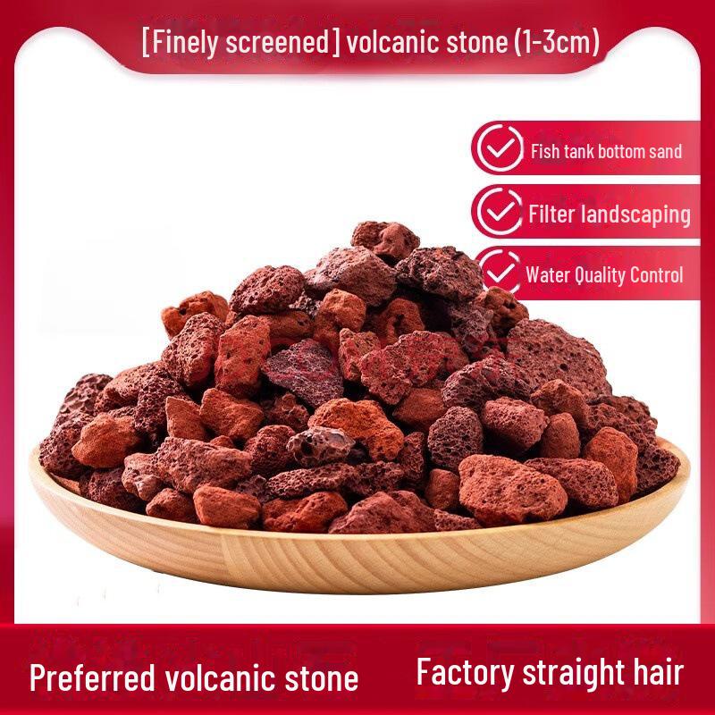 Red Volcanic Stone for Aquariums & Landscaping - Ideal for Fish Tanks, Garden Engineering, Plant Paving