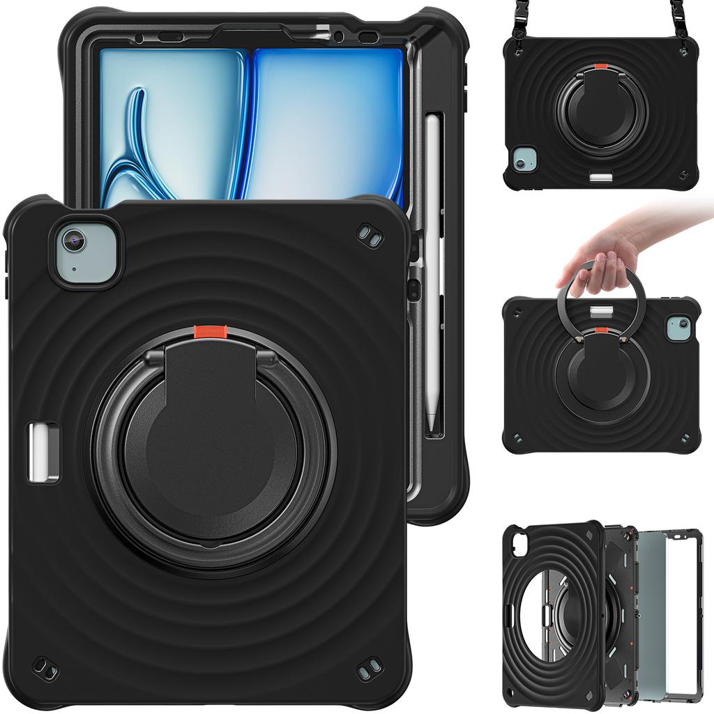 For iPad Air 11 (2025)/(2024)/Air (2022)/(2020)/Pro 11 (2022)/(2021)/(2020)/(2018) Kickstand Case with Shoulder Strap