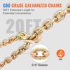 Ratchet Chain Binder, 5/16"-3/8" Heavy Duty Load Binders, with G80 Chains 7100 lbs Secure Load Limit, Labor-saving Anti-skid Handle, Tie Down Hauling
