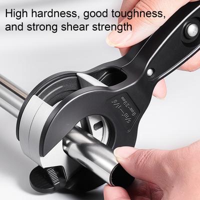 Ratcheting Pipe Cutter Tool One-Hand Fast Pipe Cutting Tool for Cutting 5/16-1-1/8 Inch Stainless Steel Copper Aluminium PVC Tubes