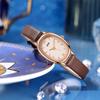 Womens Retro Oval Quartz Watch With Leather Strap For Elegant Dress