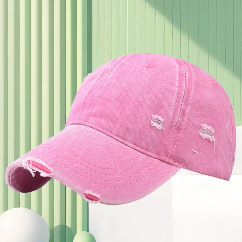 Washed and old baseball caps can be worn in all seasons, men's fashion ripped rough edge cap print hat