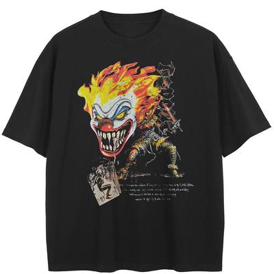Sokak Giyim Palyaço Grafik Tişört Pamuk Unisex Üstler Tişörtler Yaz Kısa Kollu Tişört