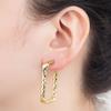 Nidin New Trendy 2 Colors Geometric Hollowed Square Shape Punk Style Earrings Zircon Women Simple Jewelry Party Gift Wholesale